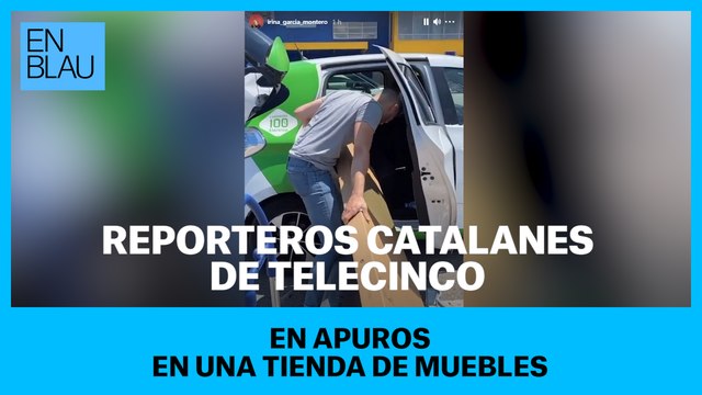 Reporteros catalanes de Telecinco en apuros en una tienda de muebles