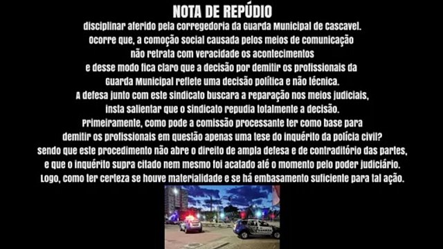 Sismuvel emite nota de repúdio sobre demissão de Guardas Municipais