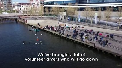 Danish students rescue shopping trolleys from under the sea in mass clean-up