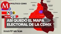 CdMx se divide en dos: así quedó el mapa político tras elecciones 2021, según PREP