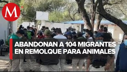 Rescatan a 104 migrantes en Hidalgo; los abandonaron en remolque para animales
