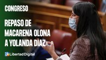 Repaso de Macarena Olona a Yolanda Díaz en el Congreso por la reforma laboral del PP