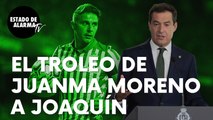 El troleo del presidente de la Junta de Andalucía, Juanma Moreno, con el futbolista Joaquín