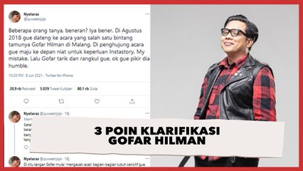 Tudingan Pelecehan Seksual, Gofar Hilman Klarifikasi