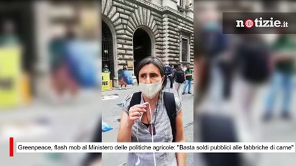 Greenpeace, flash mob al Ministero: "Basta soldi pubblici alle fabbriche di carne"
