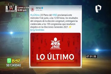 JNE entregará este miércoles las credenciales a congresistas del periodo 2021- 2026