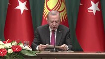 Cumhurbaşkanı Erdoğan, Kırgız mevkidaşı Caparov ile ortak basın toplantısı düzenledi