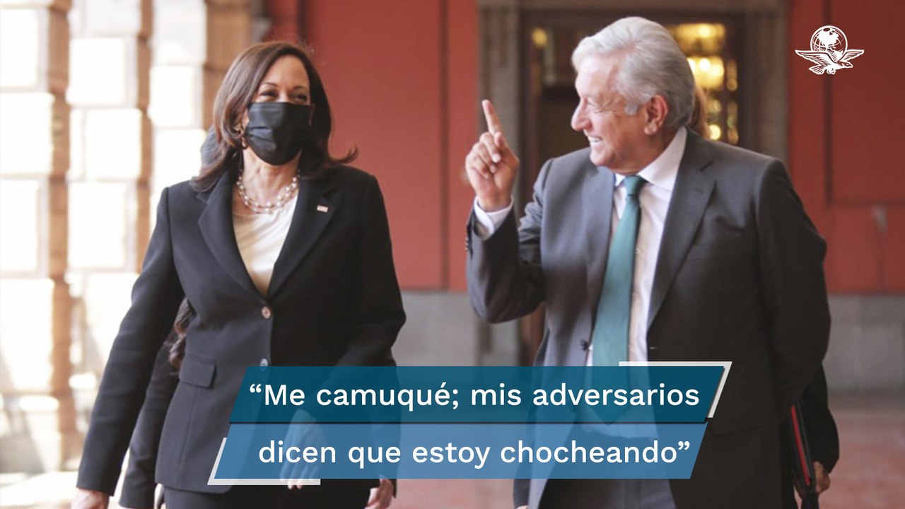 AMLO: Fue tan buena la reunión que “me camuqué” y le dije "Presidente" a Kamala Harris