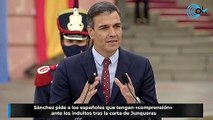 Sánchez pide a los españoles que tengan «comprensión» ante los indultos tras la carta de Junqueras