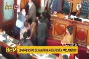 Congresistas se agarran a golpes en Parlamento de Bolivia