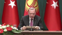 Cumhurbaşkanı Erdoğan, Kırgız mevkidaşı Caparov ile ortak basın toplantısı düzenledi