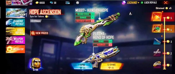free fire Tera bap aaya new hand of hope gun skin and