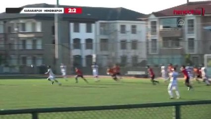 Amatör ligde uzatmada gelen golün ardından çıkan kavgada iki futbolcu darbedildi