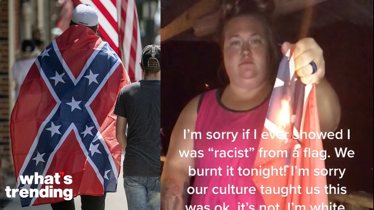 Viral TikTok Shows White Woman Burning Confederate Flag, Explained