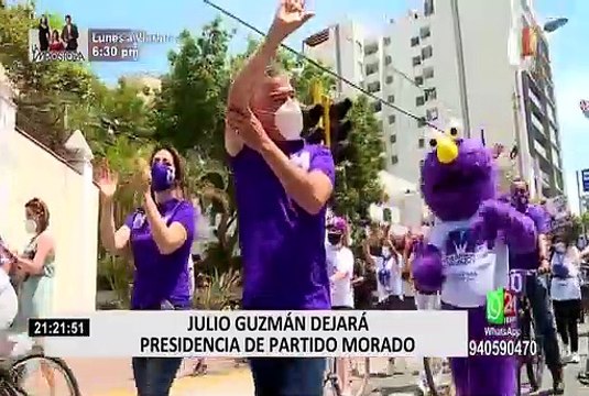 Julio Guzmán dejará la presidencia del Partido Morado y viajará por temas laborales