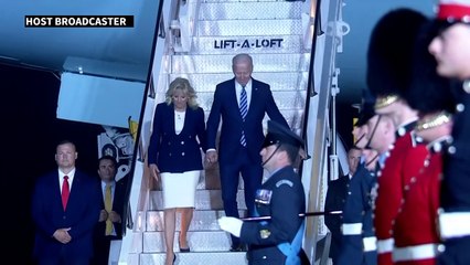Biden arrives at Newquay Airport for G7 summit