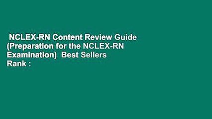 NCLEX-RN Content Review Guide (Preparation for the NCLEX-RN Examination)  Best Sellers Rank : #5