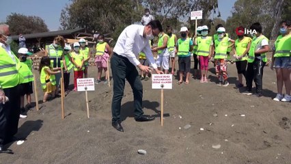 Mersin'de deniz kaplumbağaları için sahil temizliği