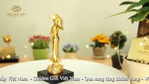 Tượng cô  gái Việt Nam mặc áo dài mạ vàng 24K - Golden Gift Việt Nam