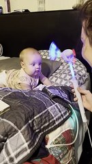 Girl Hypnotized by Beautiful Lights