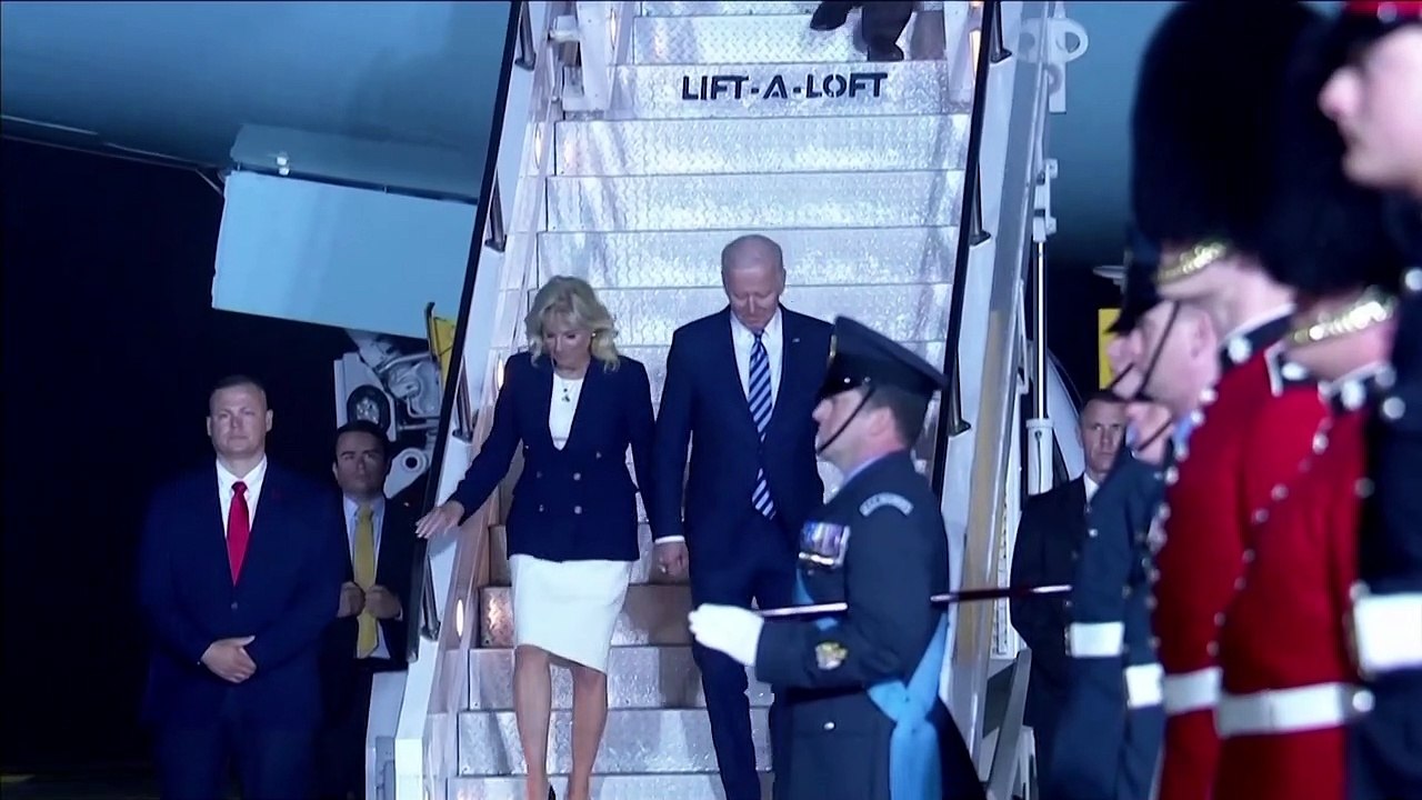 US President Joe Biden arrives in the UK for G7 Summit