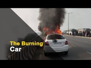 Download Video: WATCH | Car Catches Fire On Busy Bhubaneswar Flyover | OTV News