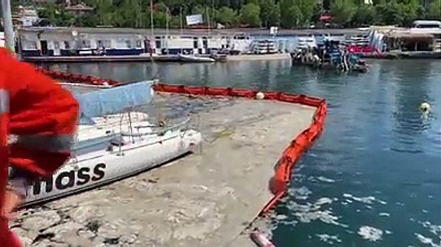 Caddebostan sahilinde salya temizliği