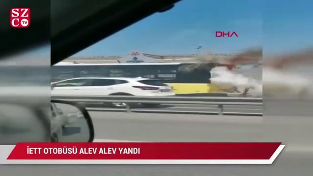 İETT otobüsü alev alev yandı