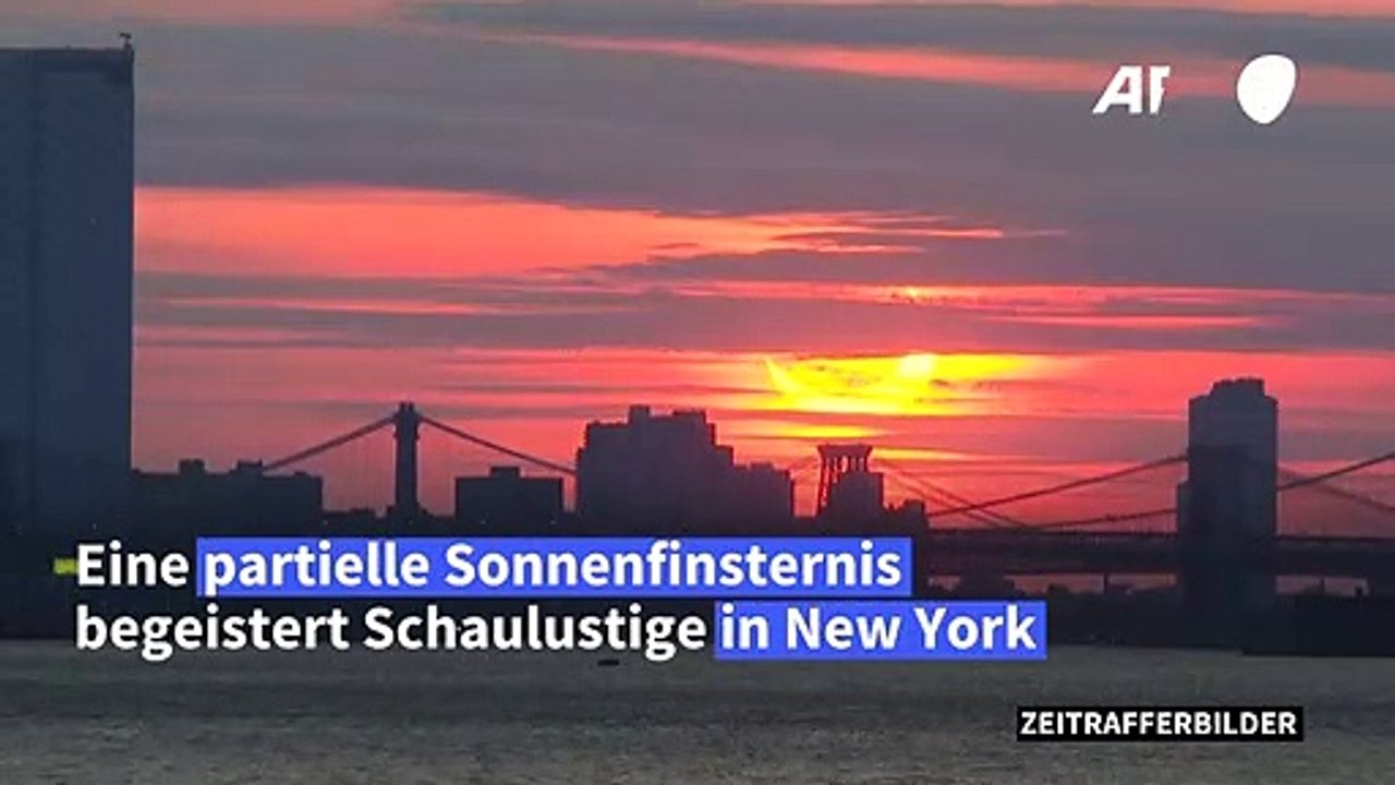 Partielle sonnenfinsternis begeistert schaulustige in new york