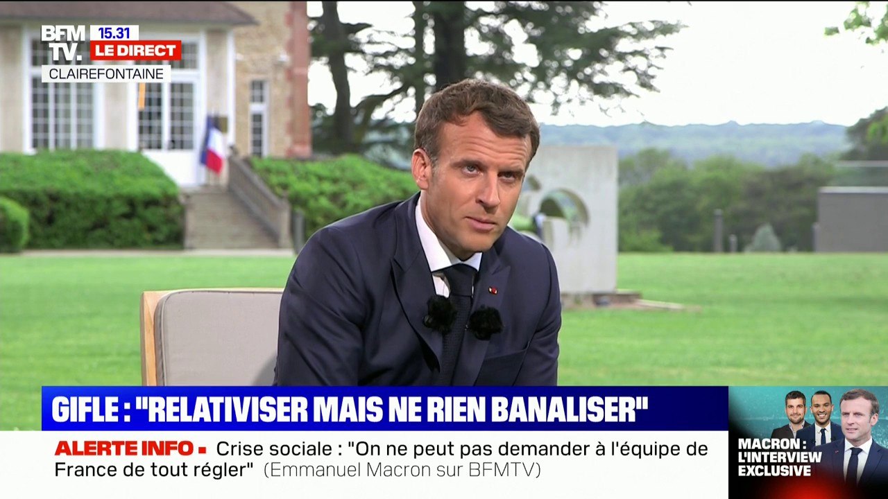 Emmanuel Macron: "Dans un premier temps d'Euro, les fan zones n'auront pas exactement le même visage que d'habitude: on sera assis, à 65% de la capacité"