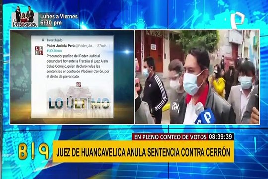 Procurador del PJ denunciará ante Fiscalía a juez que anuló sentencias a Vladimir Cerrón