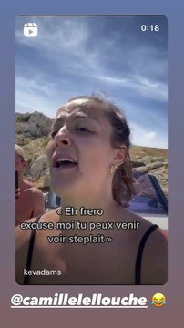 Camille lellouche et Kev Adams en vacances. Instagram. Le 9 juin 2021.