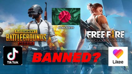 PUBG/ Likee/ Tiktok/ Free Fire Banned in Bangladesh