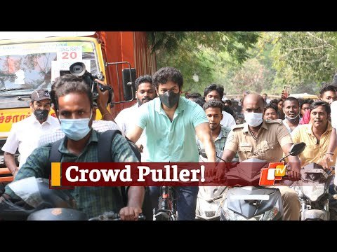Actor Vijay Draws Massive Crowd As He Rides Cycle To Cast His Vote In Chennai | Tamil Nadu Elections