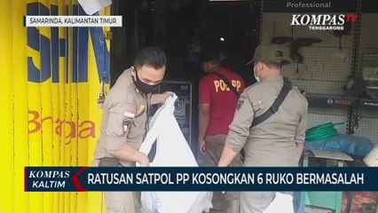 Ratusan Satpol PP Kosongkan 6 Ruko Bermasalah