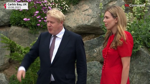 Boris Johnson greets Joe Biden in Cornwall ahead of G7 summit