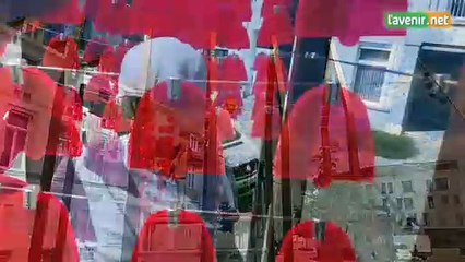 Borne à selfie "400 cloches" réalisée par Laurent Gérard sur le quai Dumon à Tournai