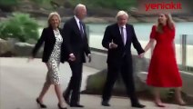 G7'ye damga vuran an! Johnson, Biden'ın eşinin eline uzandı olanlar oldu