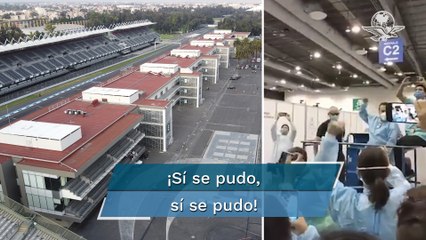 Con un minuto de aplausos, festejan alta del último paciente del centro Covid Citibanamex