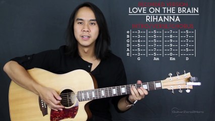 Love On The Brain Rihanna Guitar Tutorial Lesson (Easy + Recorded Version)