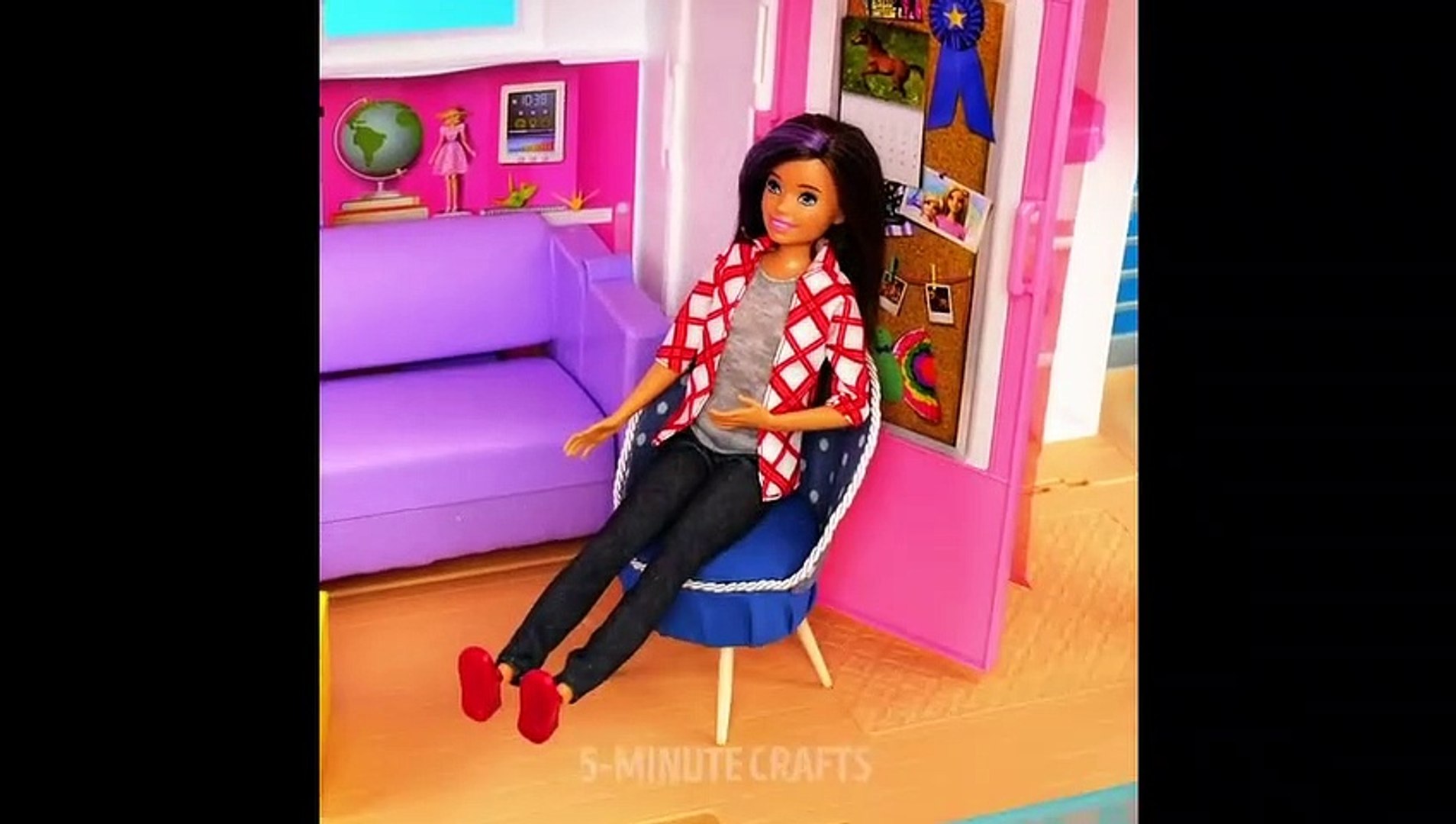 15 Miniature Barbie Dreamhouse Diys || Diy Mini Toilet Paper, Tv, And Chair  - video Dailymotion