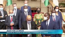 Le Président Alassane Ouattara a reçu en audience le ministre français Jean-Yves Le Drian