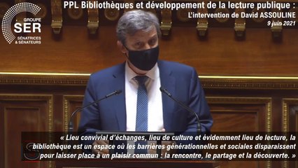PPL Bibliothèques et développement de la lecture publique : l'intervention de David Assouline