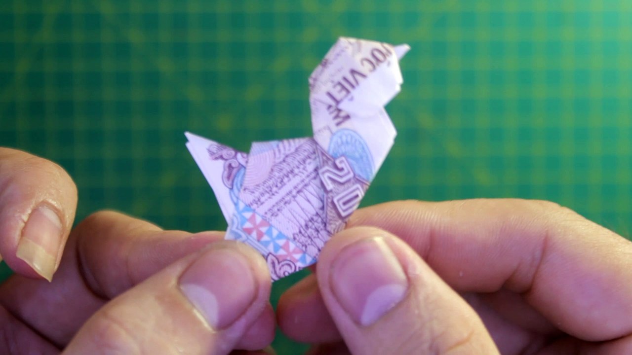 Demo money origami duck - origami money vietnam