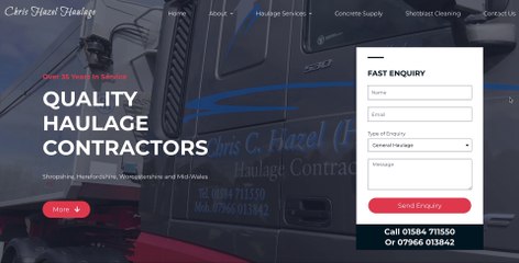 Chris Hazel Haulage - New Website To Replace Old