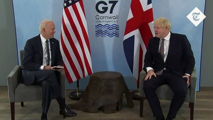 Video herunterladen: Boris Johnson and Joe Biden signal unity in first meeting ahead of G7 summit