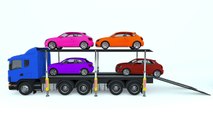 Colors for Children to Learn with Car Transporter Car Toys - Colours for Kids to Learn