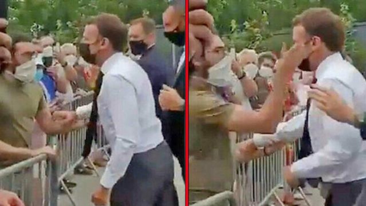 Fransa Cumhurbaşkanı Macron'a tokat atan saldırganın cezası belli oldu! 18 ay ceza aldı 4 ay hapis yatacak