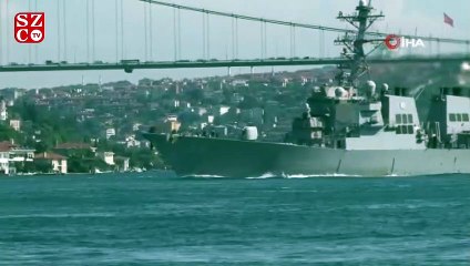 ABD savaş gemisi İstanbul Boğazı'ndan geçti