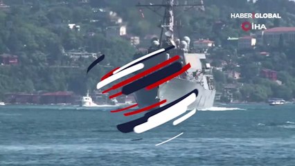 ABD savaş gemisi İstanbul Boğazı'ndan geçti